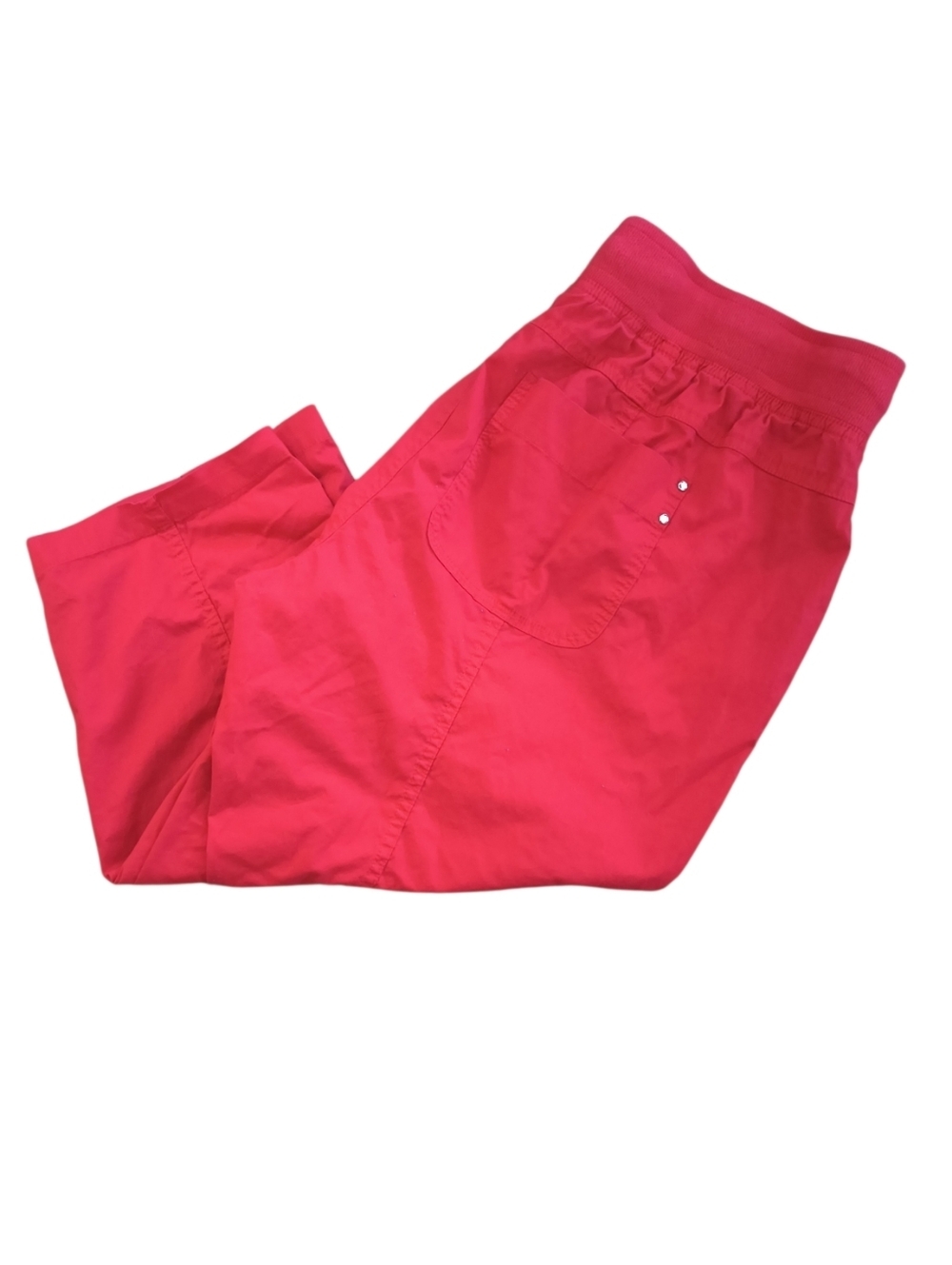 C.J Banks Red Pull On Roll Tab Capris Size 16w